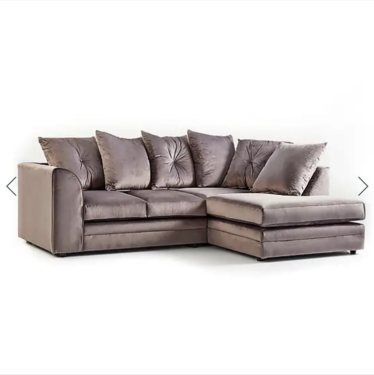 Abigail Velvet Corner Sofa Right hand