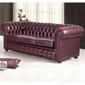 Chesterfield Leather Sofa 3 seater