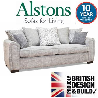 Alstons Memphis Grand Pillow Back Fabric Sofa