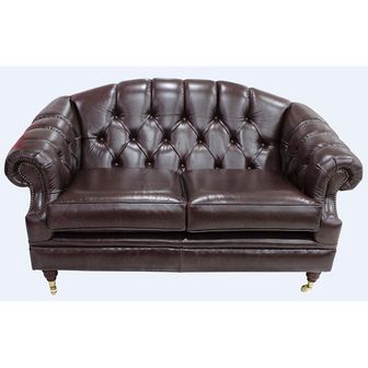 Chesterfield 2 Seater Leather Sofa