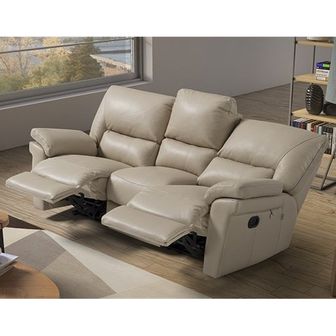 Charlton leather 3 seater manual recliner sof