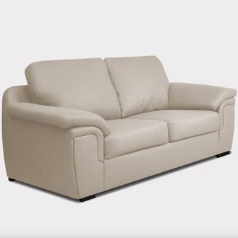 Cream Leather 2 Seater Sofa