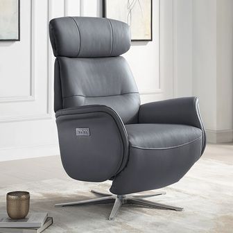 Elton Swivel Power Recliner- Ajustable head r