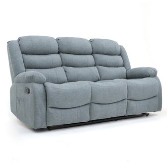 3 Seater Recliner Fabric Grey