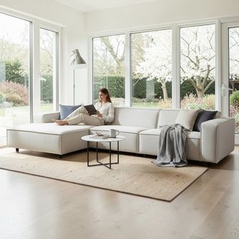 Soft Fabric Corner Sofa Left Hand