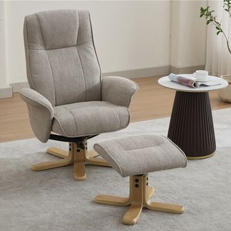 Derwent Fabric Swivel Chair & Footstool