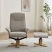 Derwent Fabric Swivel Chair & Footstool